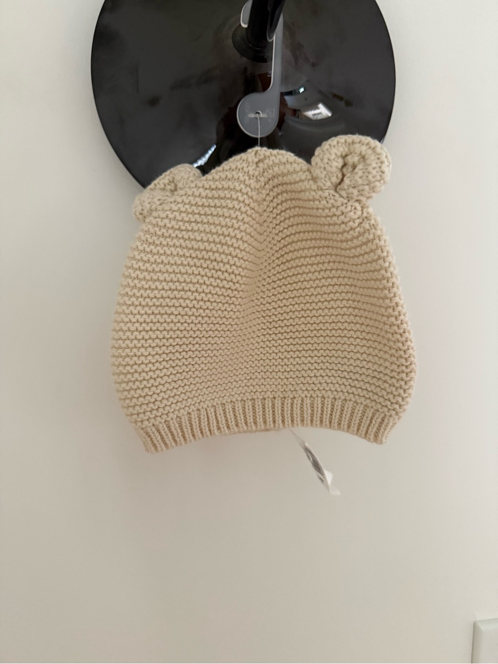 GAP Cream Knit Bear Ear Baby Beanie